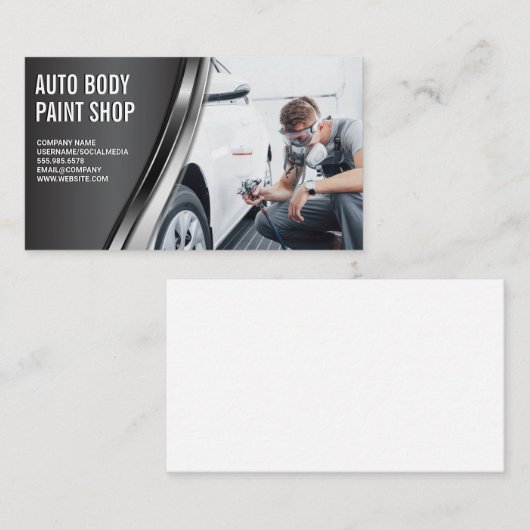 自動体絵を描ガレージショップ |作業者の散布 名刺 (正面/裏面)