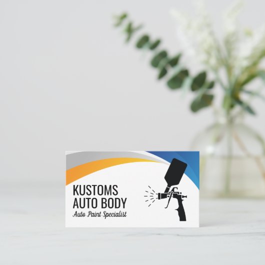 自動体絵を描サービス | スプレーガン 名刺 (スタンド正面)