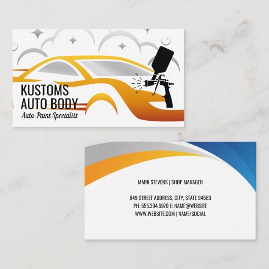 自動体絵を描サービス | 技術者 名刺 (正面/裏面)