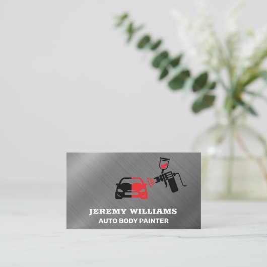 自動体絵を描ショップ | スプレー絵を描ロゴ 名刺 (スタンド正面)