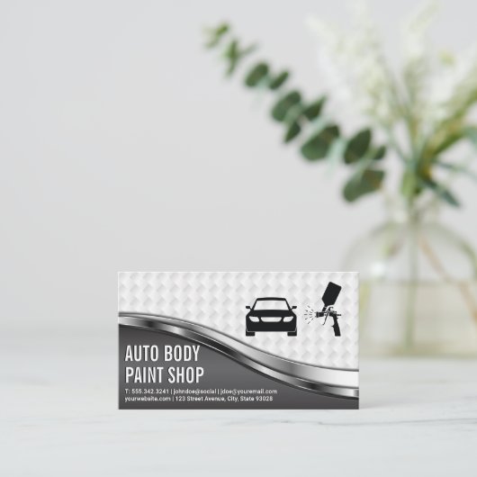 自動体絵を描ロゴ 名刺 (スタンド正面)