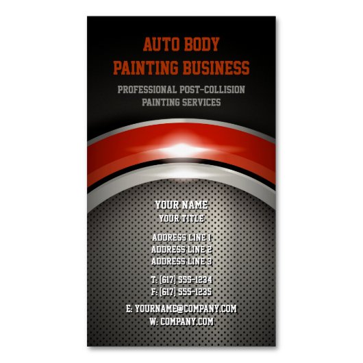 自動体絵画の |プロフェッショナル マグネット名刺 (正面縦)