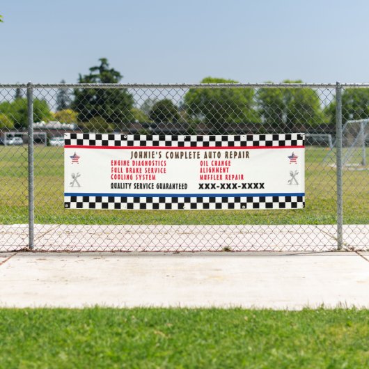 自動修カスタマイズ理店フルサービスUSAフラグ 横断幕 (インサイチュ)