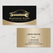 自動修復ブラック車の金ゴールド整備士 名刺 (正面/裏面)