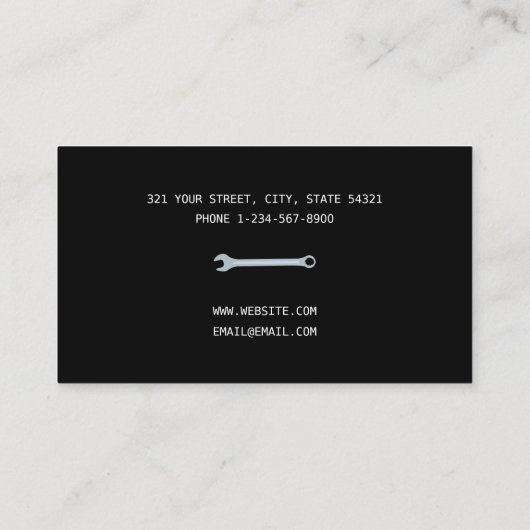 自動修復プロフェッショナル車の整備士 名刺 (裏面)