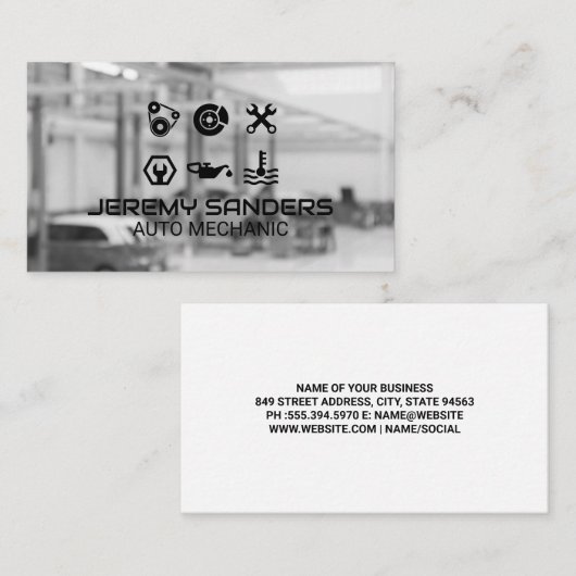 自動修復ベイ | 整備士修正アイコン 名刺 (正面/裏面)