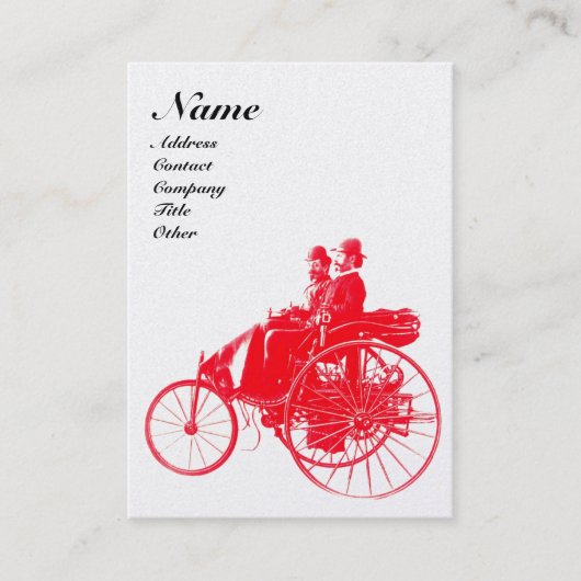 自動修復モノグラム車のレッドホワイトパール 名刺 (正面)