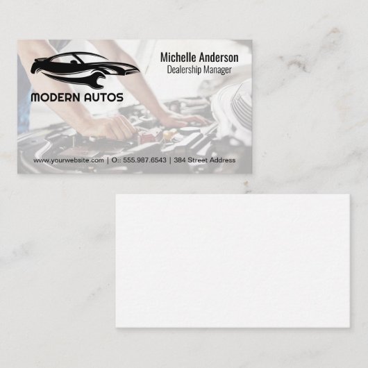 自動修復ロゴ |整備士が車で働く 名刺 (正面/裏面)