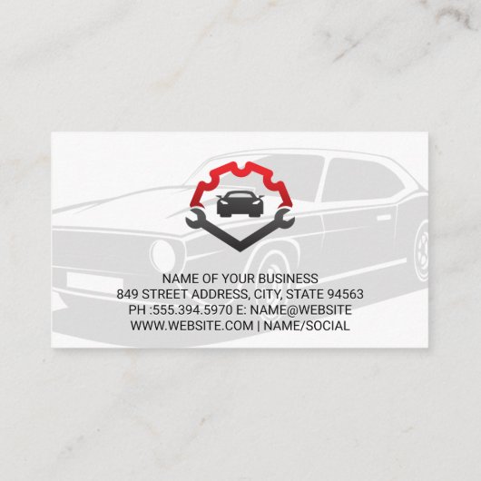 自動修復ロゴ | 車サービス 名刺 (裏面)