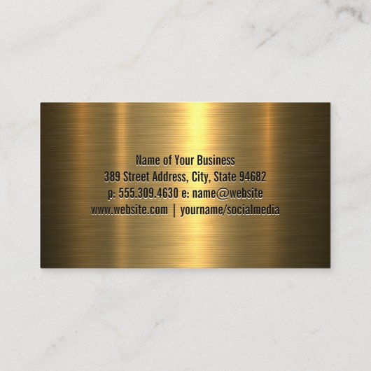 自動修復ロゴ | 金ゴールド金属ブラシ 名刺 (裏面)
