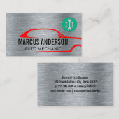 自動修復ロゴ | 金属鋼の背景 名刺 (正面/裏面)