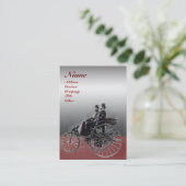 自動修復 – モノグラム車の、クロムメタルレッド 名刺 (スタンド正面)