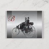 自動修復 – モノグラム車の、クロムメタルレッド 名刺 (裏面)