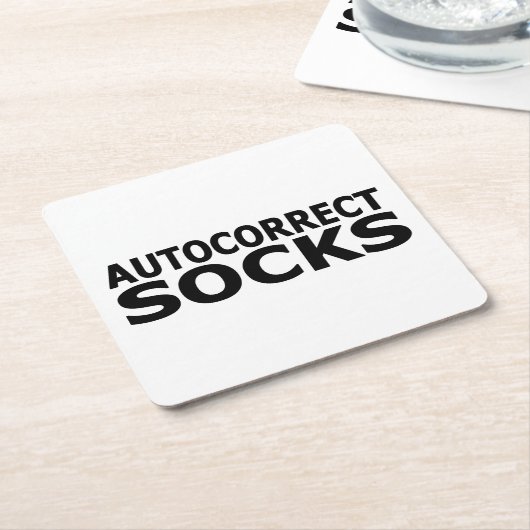 自動修正ソックス スクエアペーパーコースター (アングル)