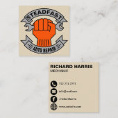 自動修理ショップカーサービス整備士 スクエア名刺 (正面/裏面)