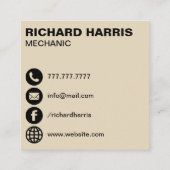 自動修理ショップカーサービス整備士 スクエア名刺 (裏面)