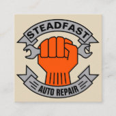 自動修理ショップカーサービス整備士 スクエア名刺 (正面)