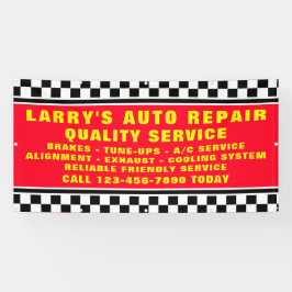 自動修理工場のパーソナライズ確認フラグ 横断幕