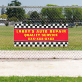 自動修理工場のパーソナライズ確認フラグ 横断幕 (インサイチュ)