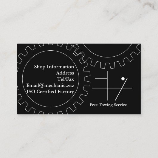 自動修理工場の名刺 名刺 (裏面)