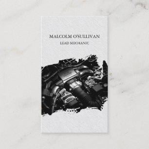 自動修理整備士車エンジン 名刺
