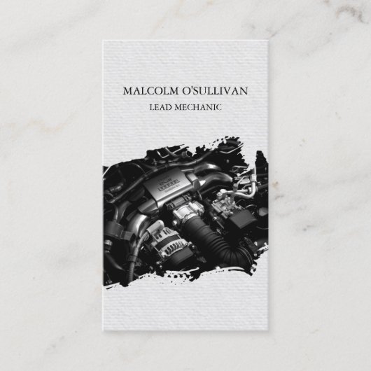 自動修理整備士車エンジン 名刺 (正面)