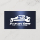 自動修理車のギア&レンチネイビーブルー整備士 名刺 (正面)