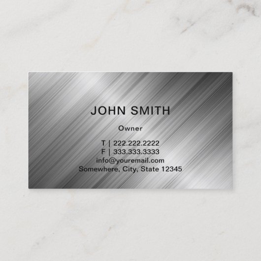 自動修理車のメタリックカー整備士 名刺 (裏面)