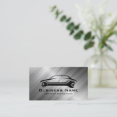 自動修理車のメタリックカー整備士 名刺 (スタンド正面)