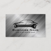 自動修理車のメタリックカー整備士 名刺 (正面)