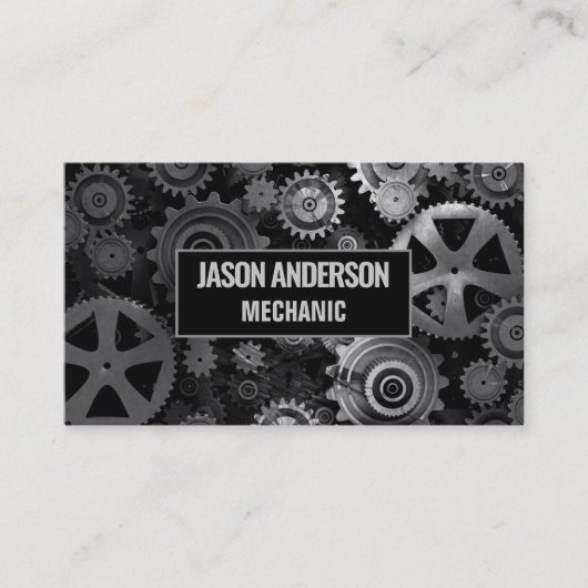 自動修理車の産業ギア整備士 名刺 (正面)