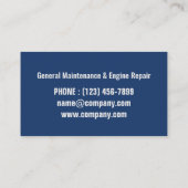 自動修理車の産業ギア整備士 名刺 (裏面)