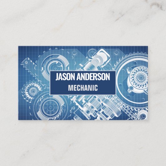 自動修理車の産業ギア整備士 名刺 (正面)