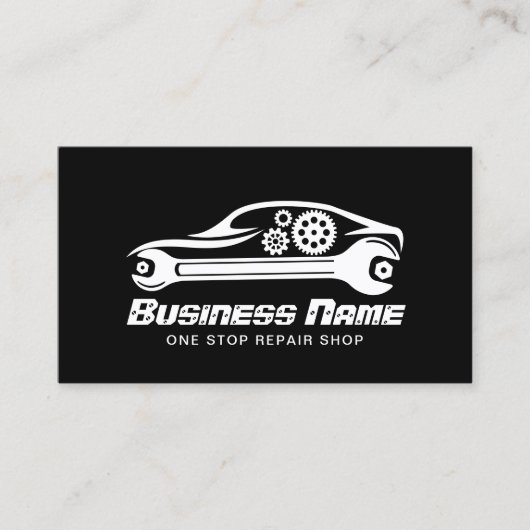 自動修理車&レンチブラック車の整備士 名刺 (正面)