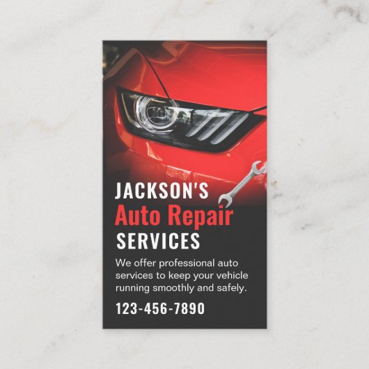 自動修理車&レンチレッド車の整備士 名刺 (正面)