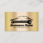 自動修理車&レンチ金ゴールド車の整備士 名刺 (正面)