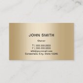 自動修車の復モダン金ゴールド車整備士 名刺 (裏面)