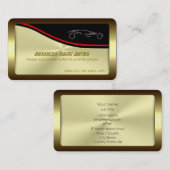 自動取引カー – シルバースポーツカーの金ゴールド効果 名刺 (正面/裏面)