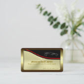 自動取引カー – シルバースポーツカーの金ゴールド効果 名刺 (スタンド正面)