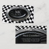 自動名刺の整備士の競争の旗のロゴ 名刺 (正面/裏面)