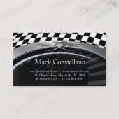 自動名刺の整備士の競争の旗のロゴ 名刺 (裏面)