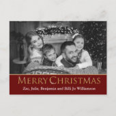 自動変換された写真を白黒のクリスマスに ポストカード (正面)