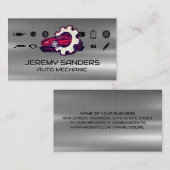 自動技術修復ロゴ |自動車サービス 名刺 (正面/裏面)
