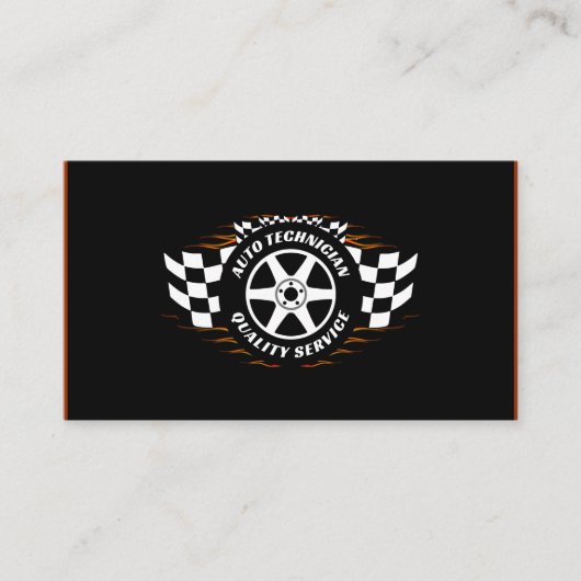 自動技術者の車の整備士修理工場サービス 名刺 (正面)
