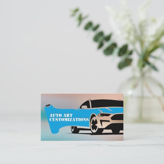 自動折り返し | 自動車のカスタマイズ 名刺 (スタンド正面)