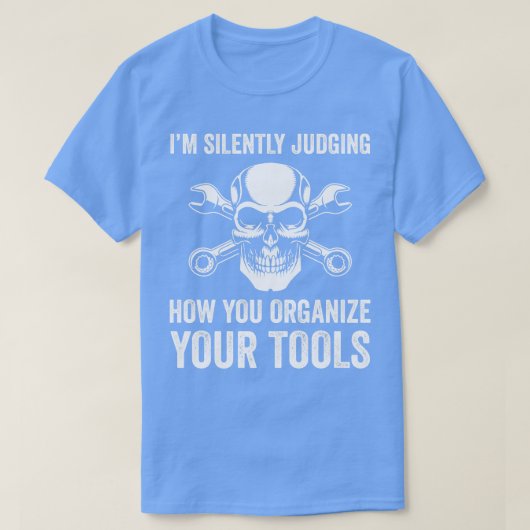 自動整備士おもしろいガレージの固定整備士ツール Tシャツ (デザイン正面)