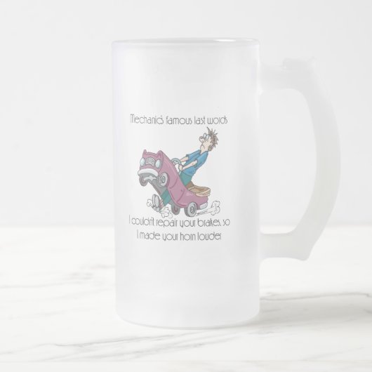 自動整備士でホーンを大きく フロストグラスビールジョッキ (右)