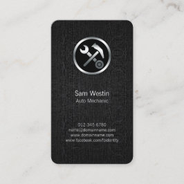 自動整備士カーツールブラックグランジBusinessCard 名刺