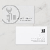 自動整備士カーレンチはっきりしたアイコン紙テクスチャ 名刺 (正面/裏面)