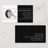 自動整備士サービス白黒カード 名刺 (正面/裏面)